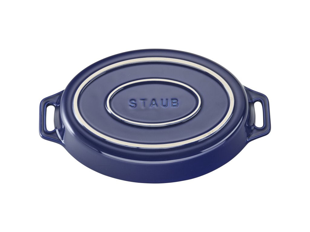Staub Bakform 23 cm, blå, keramik