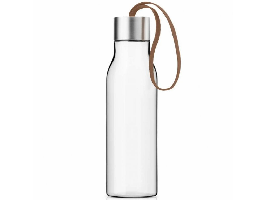 Eva Solo Vattenflaska 500 ml, moccafärgad rem, plast