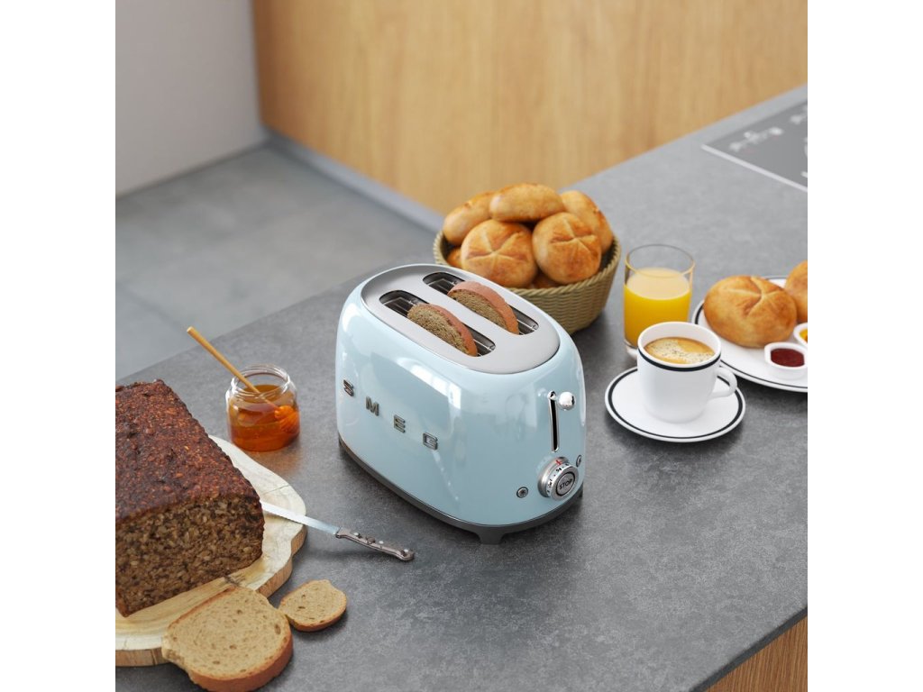 Smeg Brödrost TSF01PBEU, 2 skivor, pastellblått