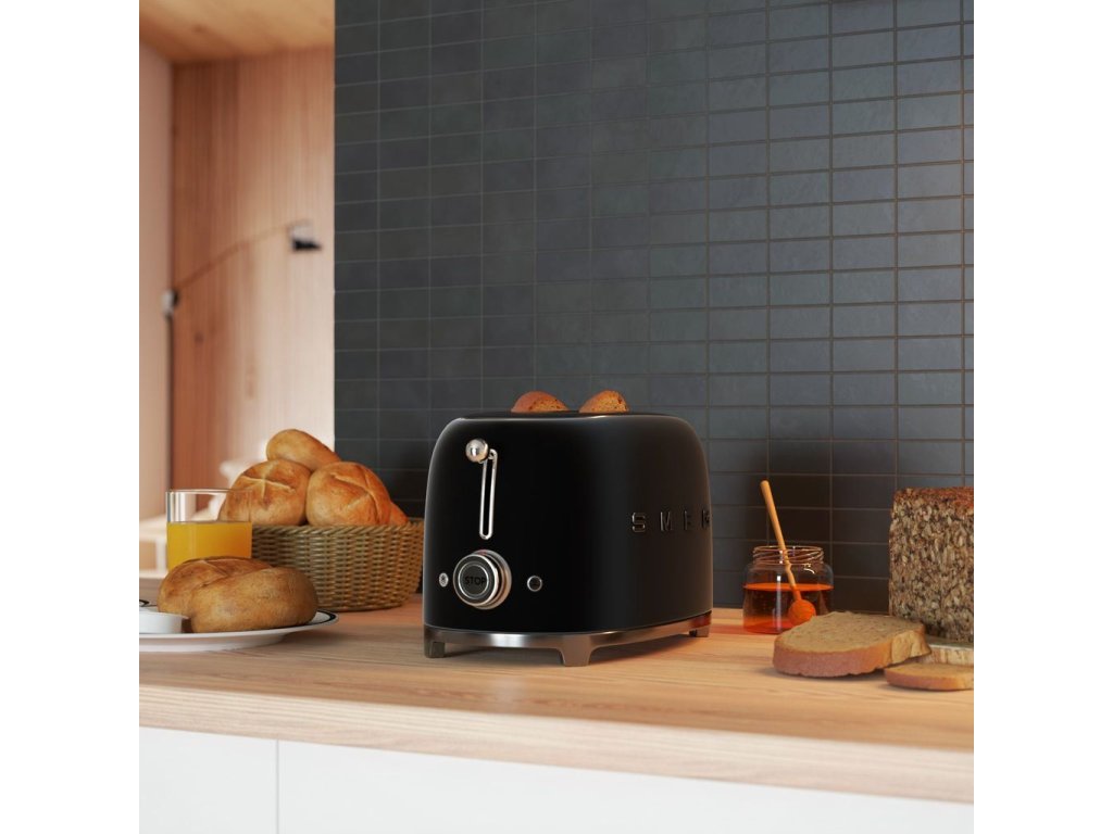 Smeg Brödrost TSF01BLMEU, 2 skivor, mattsvart