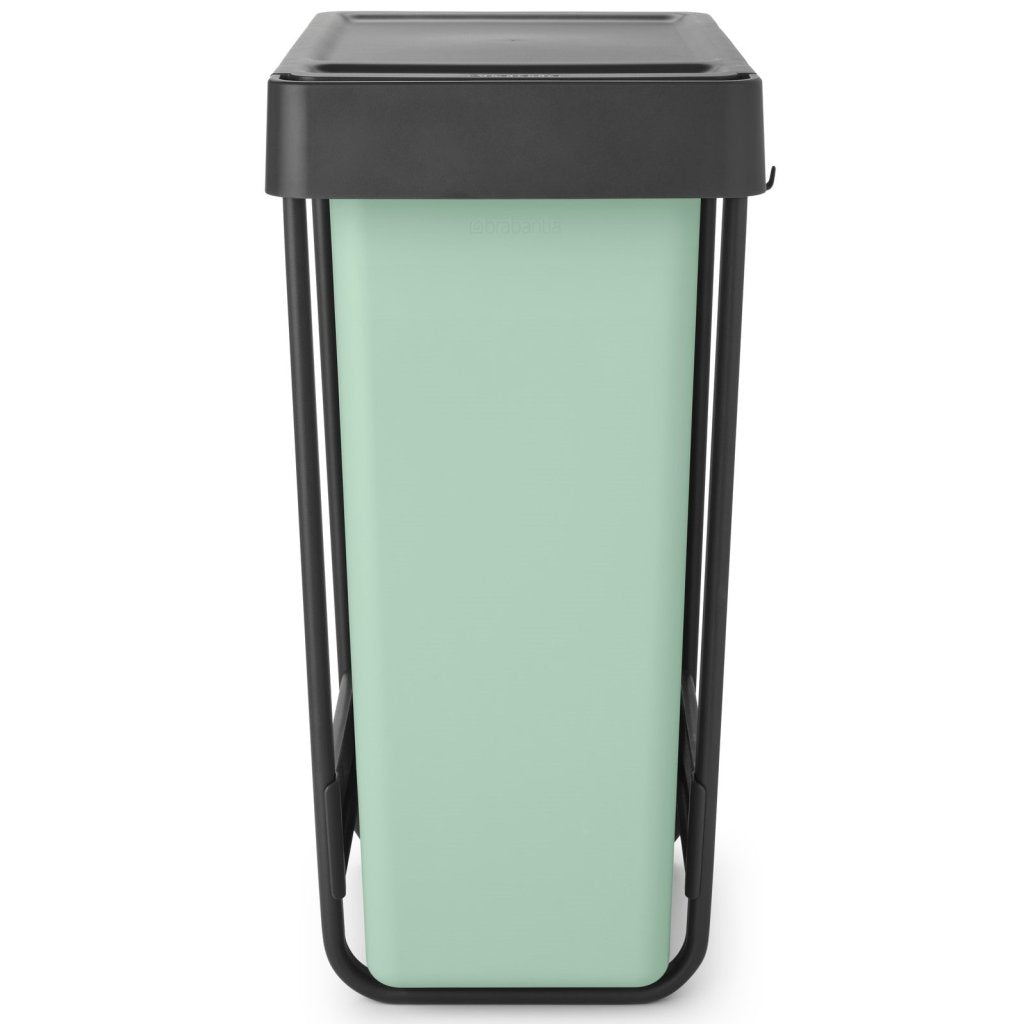 Brabantia Inbyggd avfallstunna SORT & GO 2x 30 l, mörkgrå / jadegrön, plast
