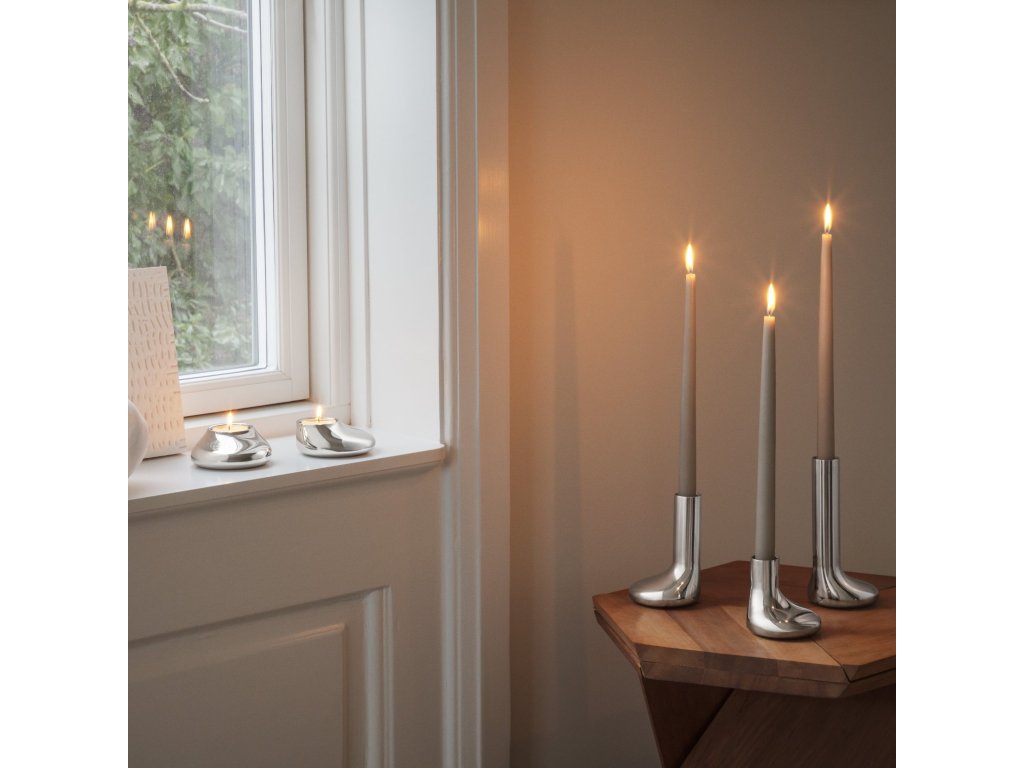 Eva Solo Hållare för värmeljus MELLOW, set i 2 delar, silver, rostfritt stål