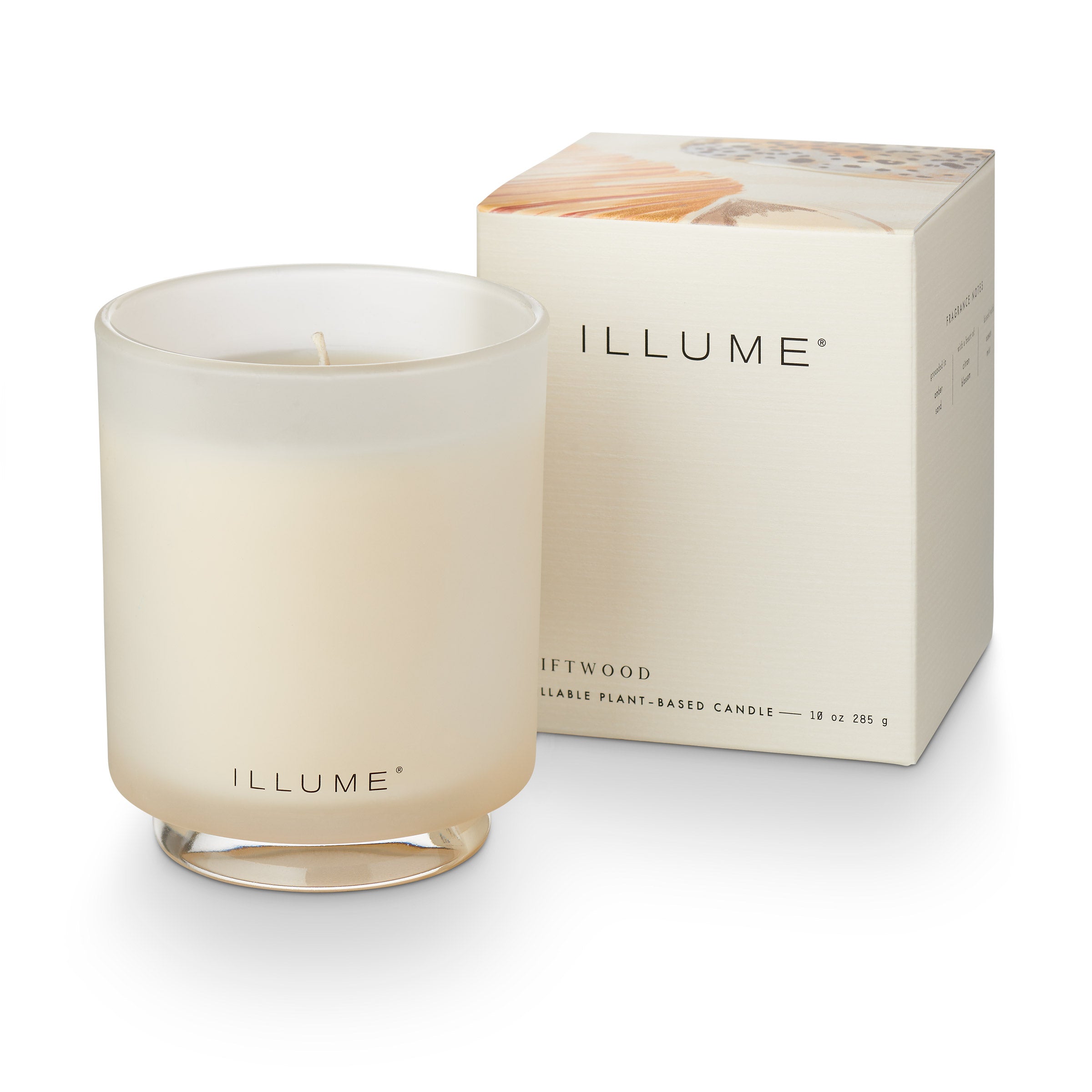 Illume Driftwood Ljuslykta i Glas, Vit,