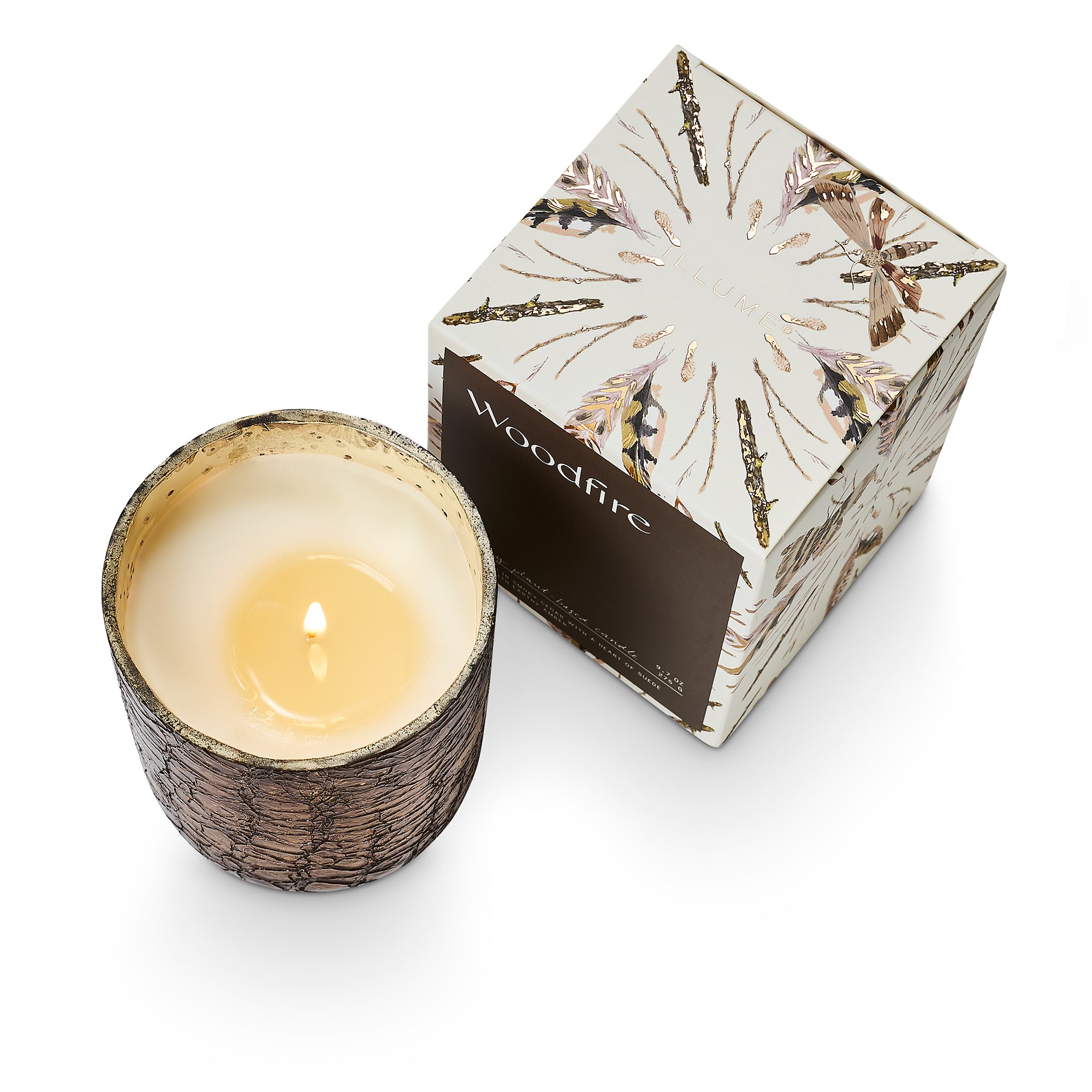 Illume Woodfire Sprakande Glasmjus, Brun