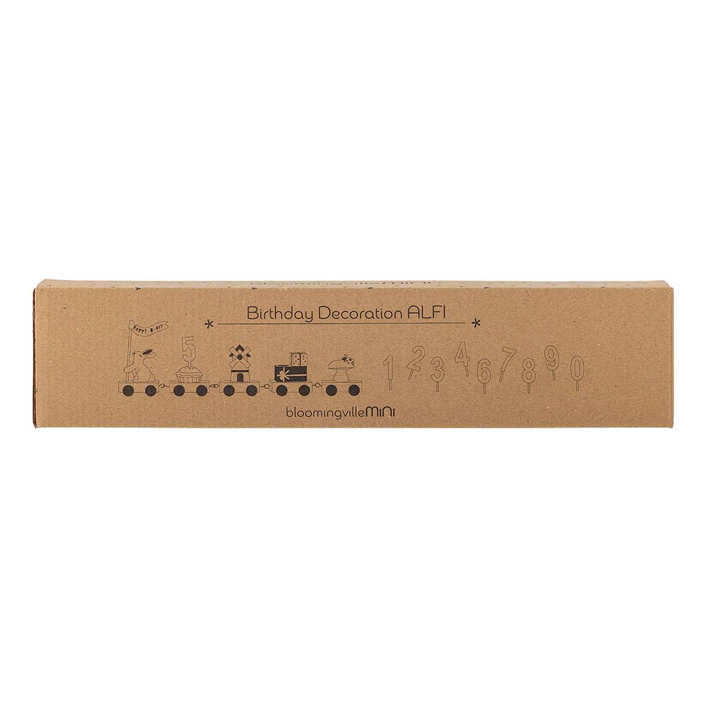 Bloomingville Mini Alfi Födelsedagsdekoration, Brun, FSC®100%, MDF