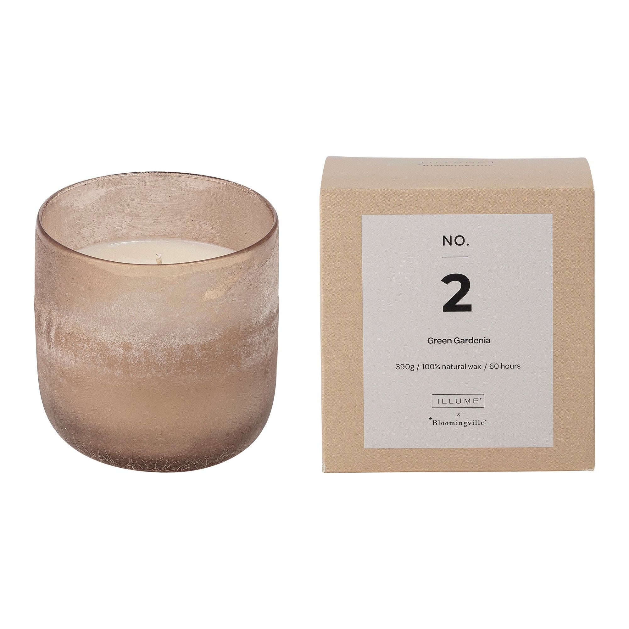 Illume X Bloomingville NO.2-Grön Gardenia Doftljus, Ros, Vax