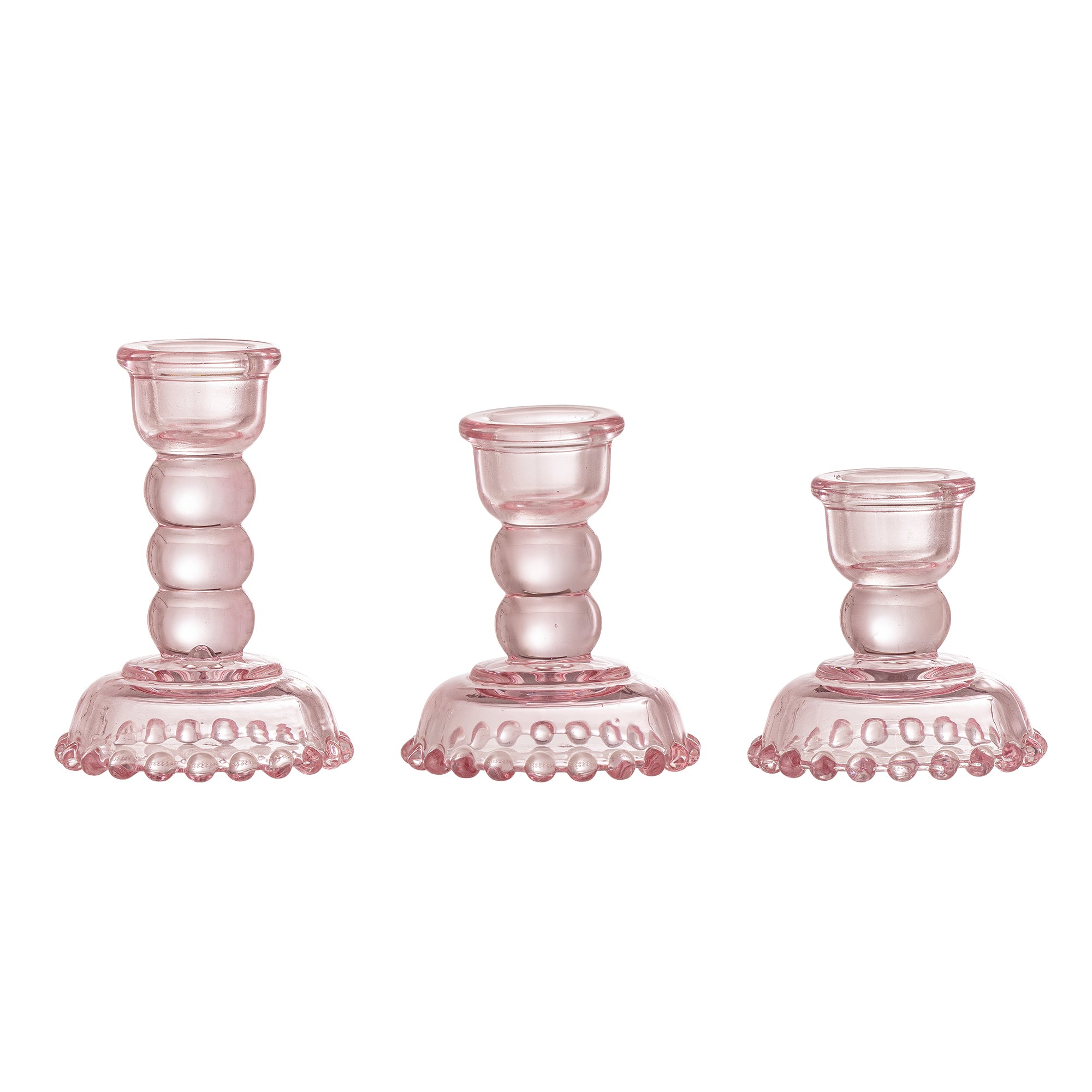 Bloomingville Delphia Ljusstake, Rosa, Glas