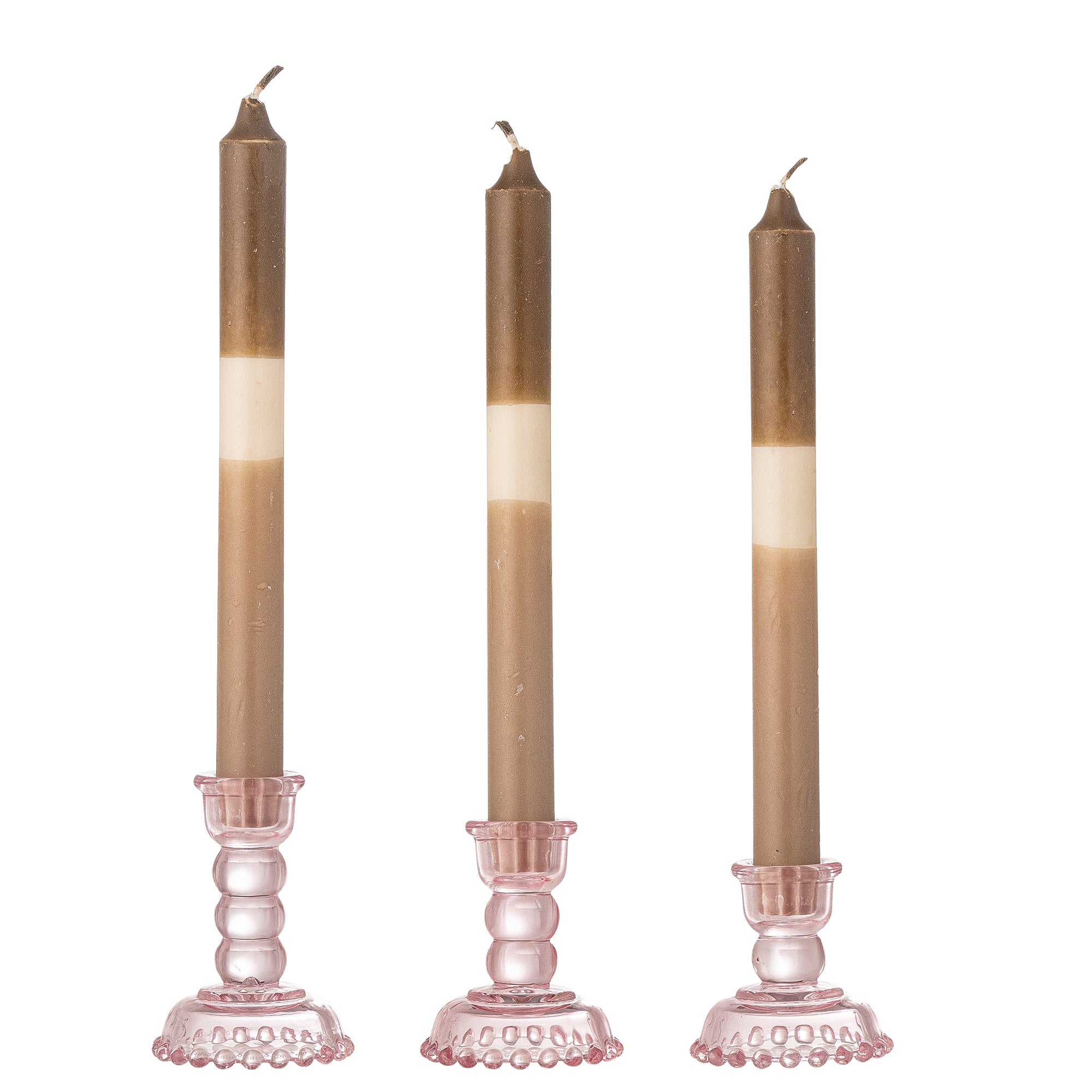 Bloomingville Delphia Ljusstake, Rosa, Glas