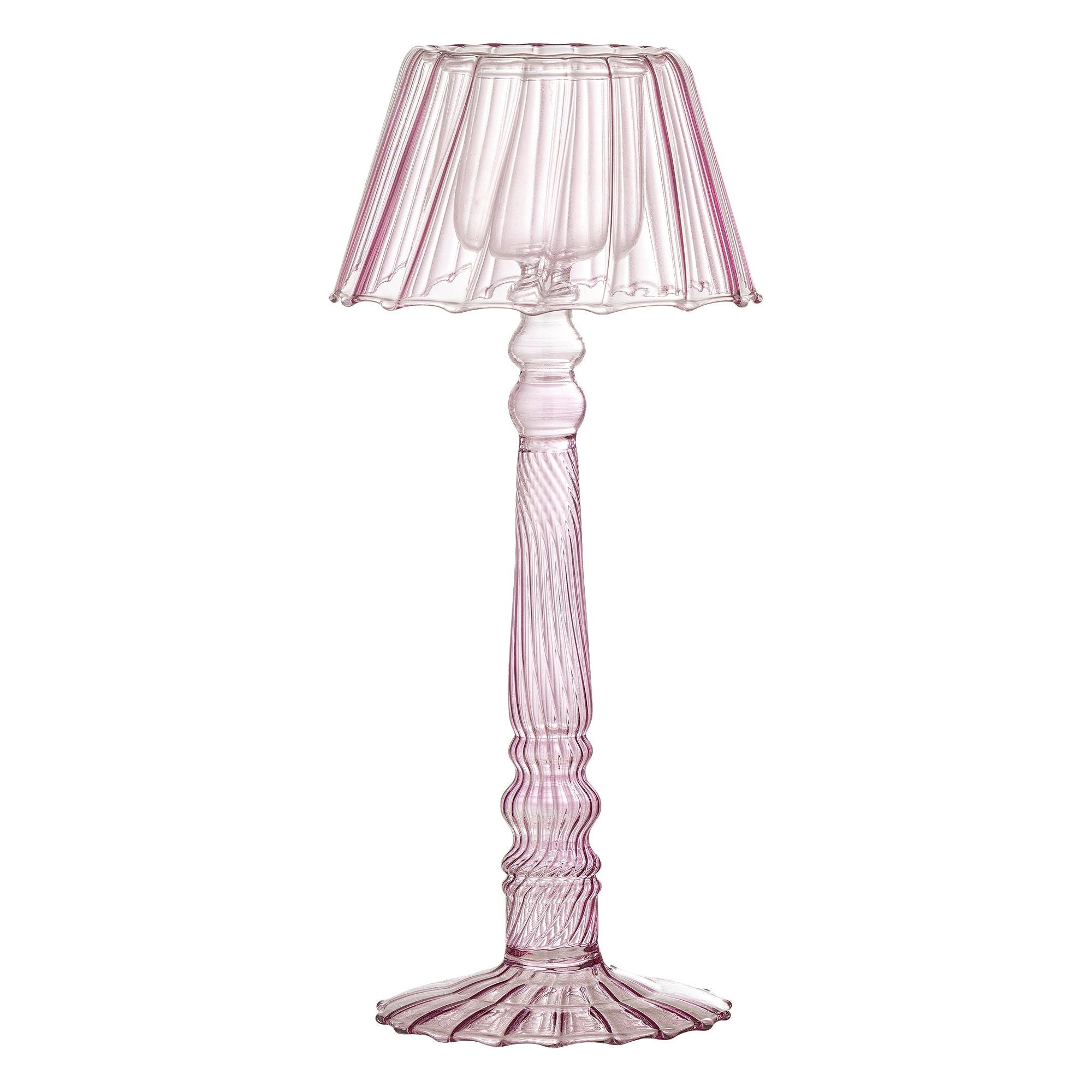 Bloomingville Cisco Ljusstake, Rosa, Glas
