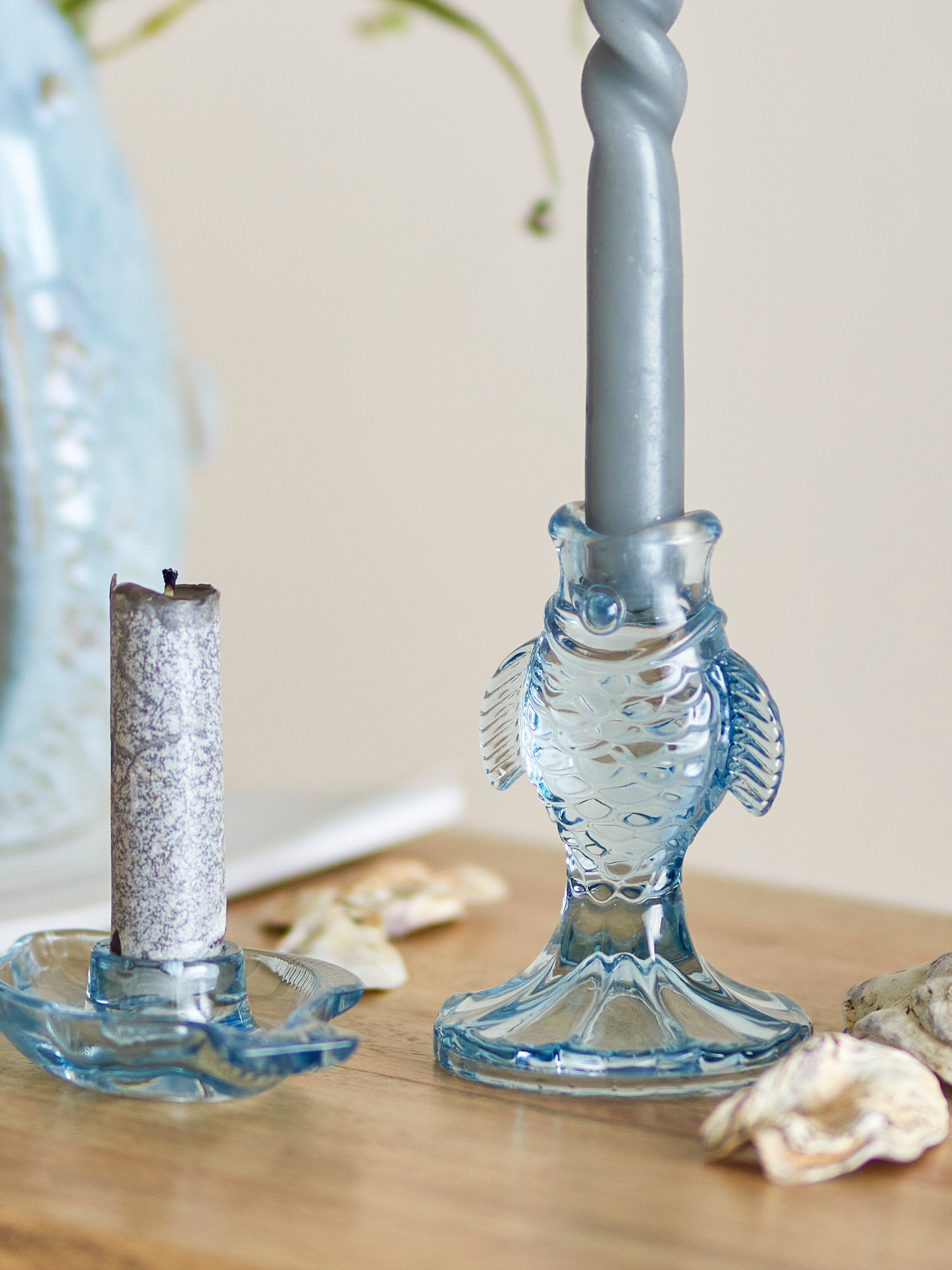 Creative Collection Linley Ljushållare, Blå, Glas