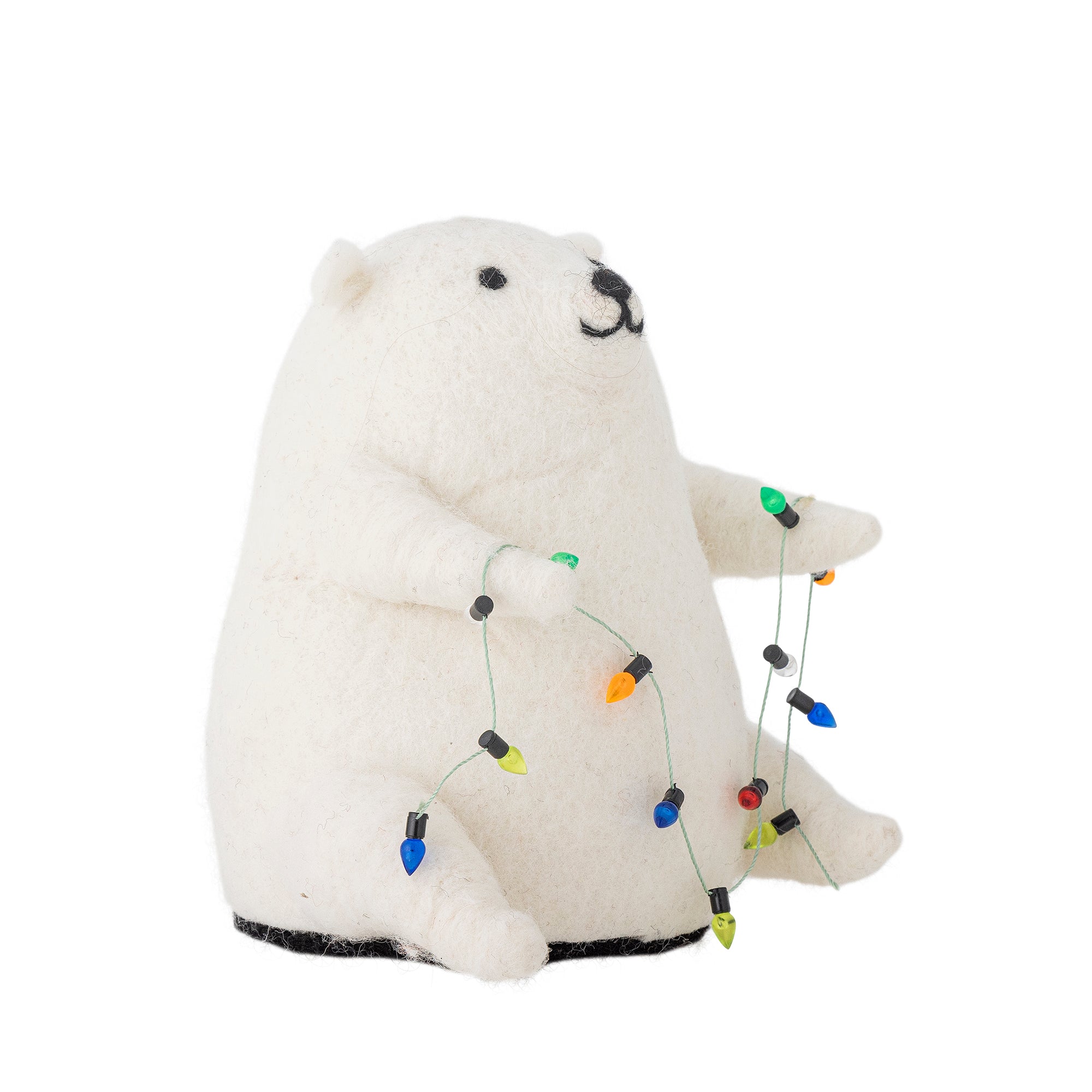 Bloomingville Wally Deco med ljus, Vit, Ull