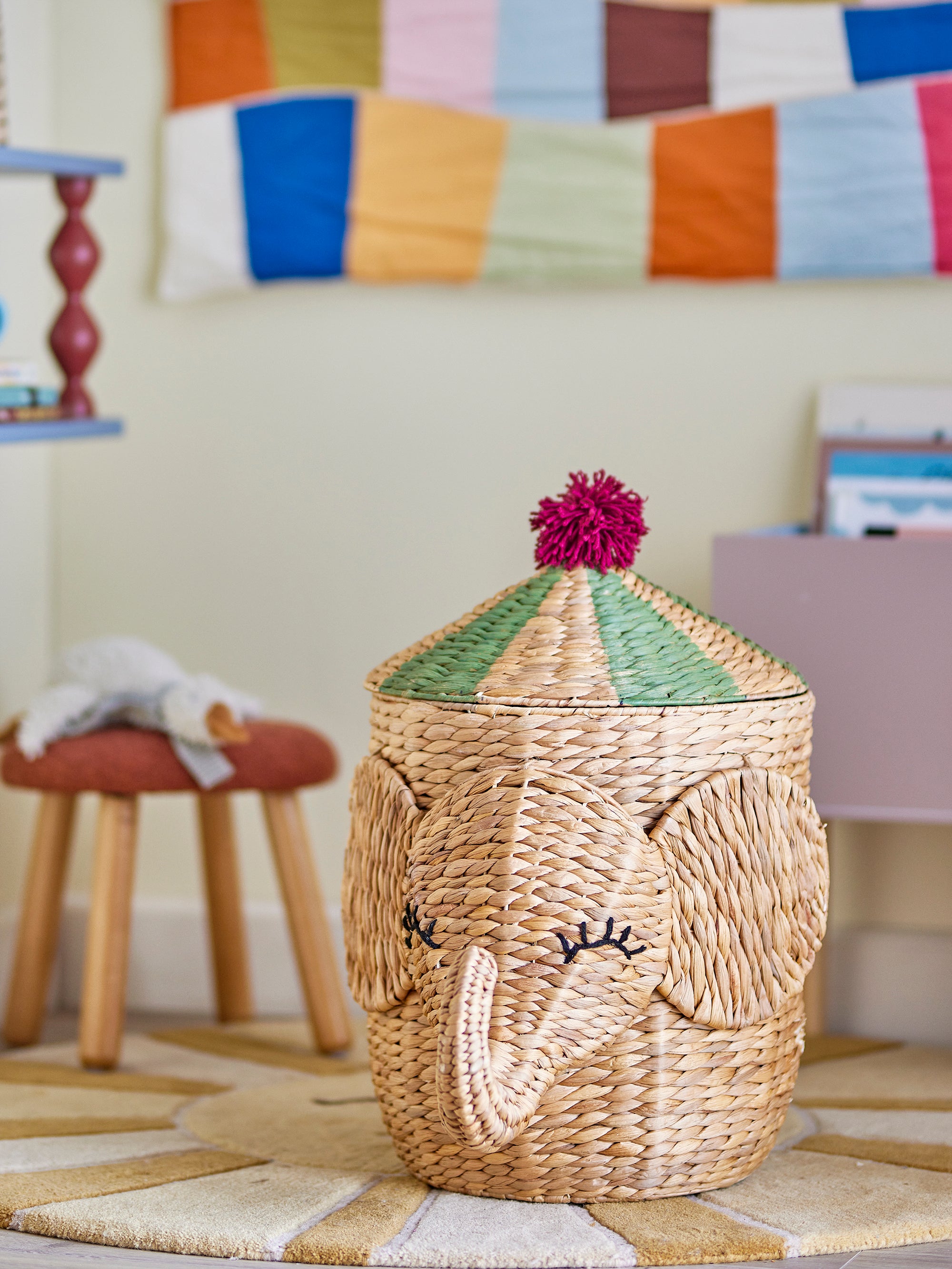 Bloomingville Mini Bobo Korg med Lock, Natur, Vattenhyacint