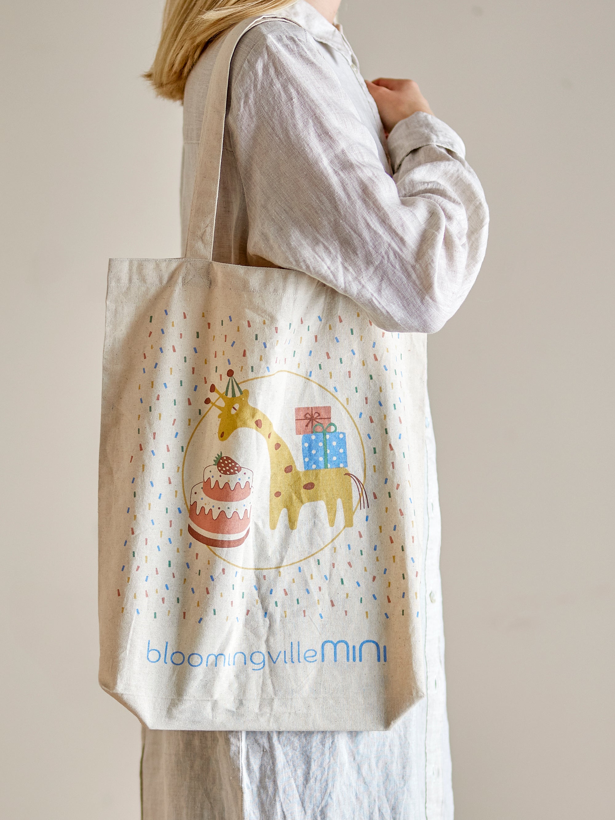 Bloomingville Mini Celebrate Tote-väska, Blå, Bomull