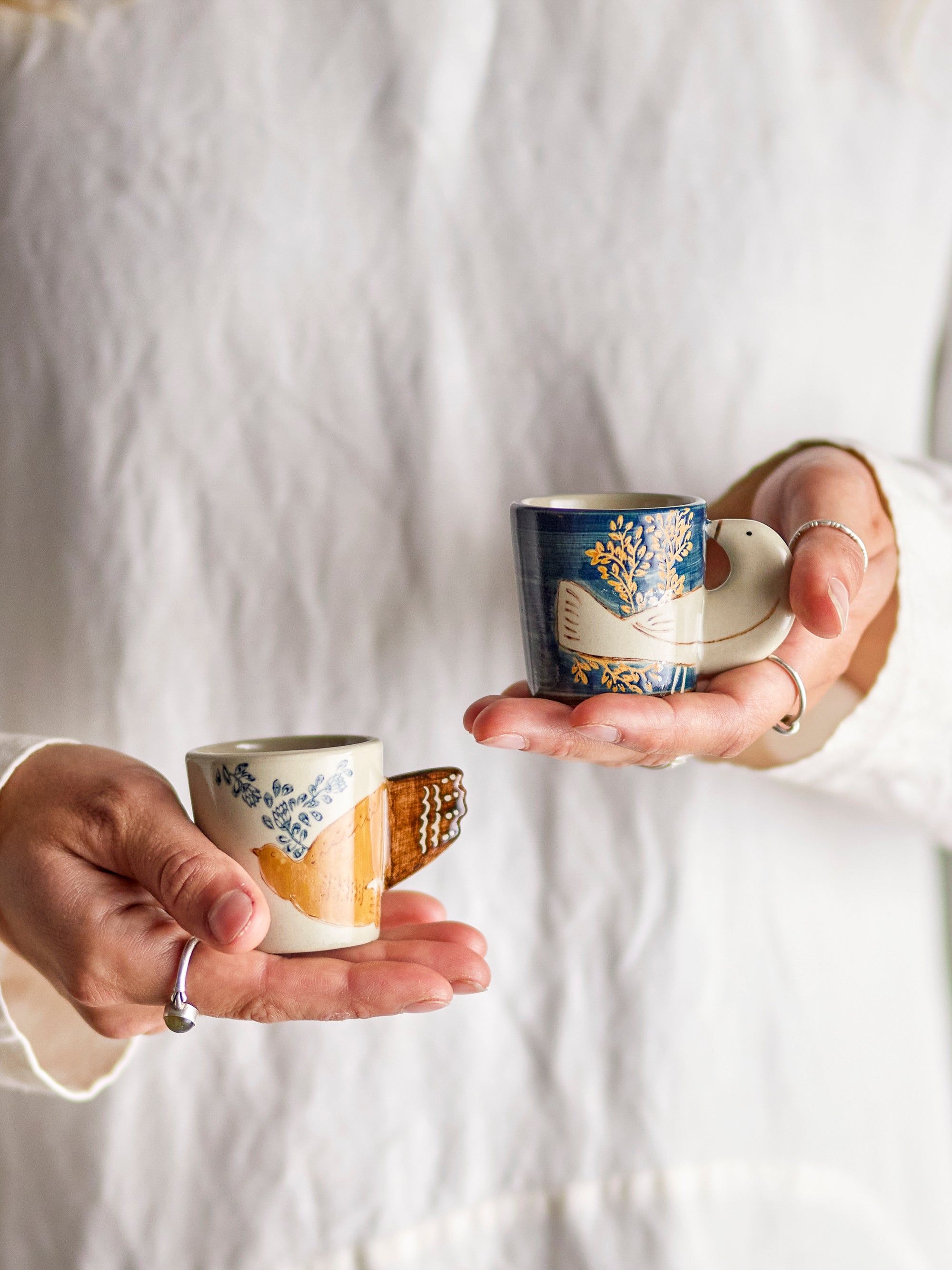 Bloomingville Hezha Espressokopp, Blå, Stengods