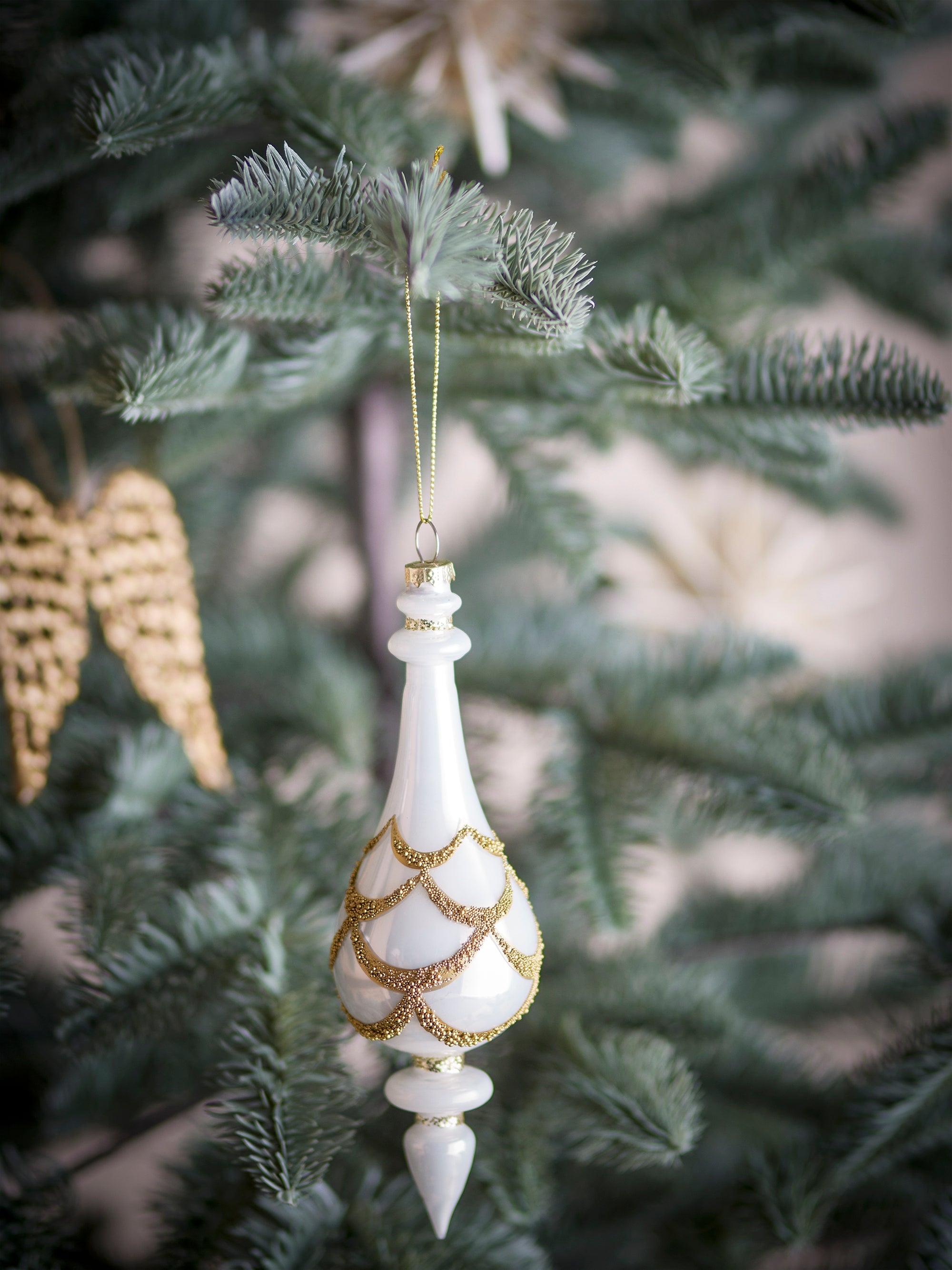 Bloomingville Hisar Ornament, Vit, Glas