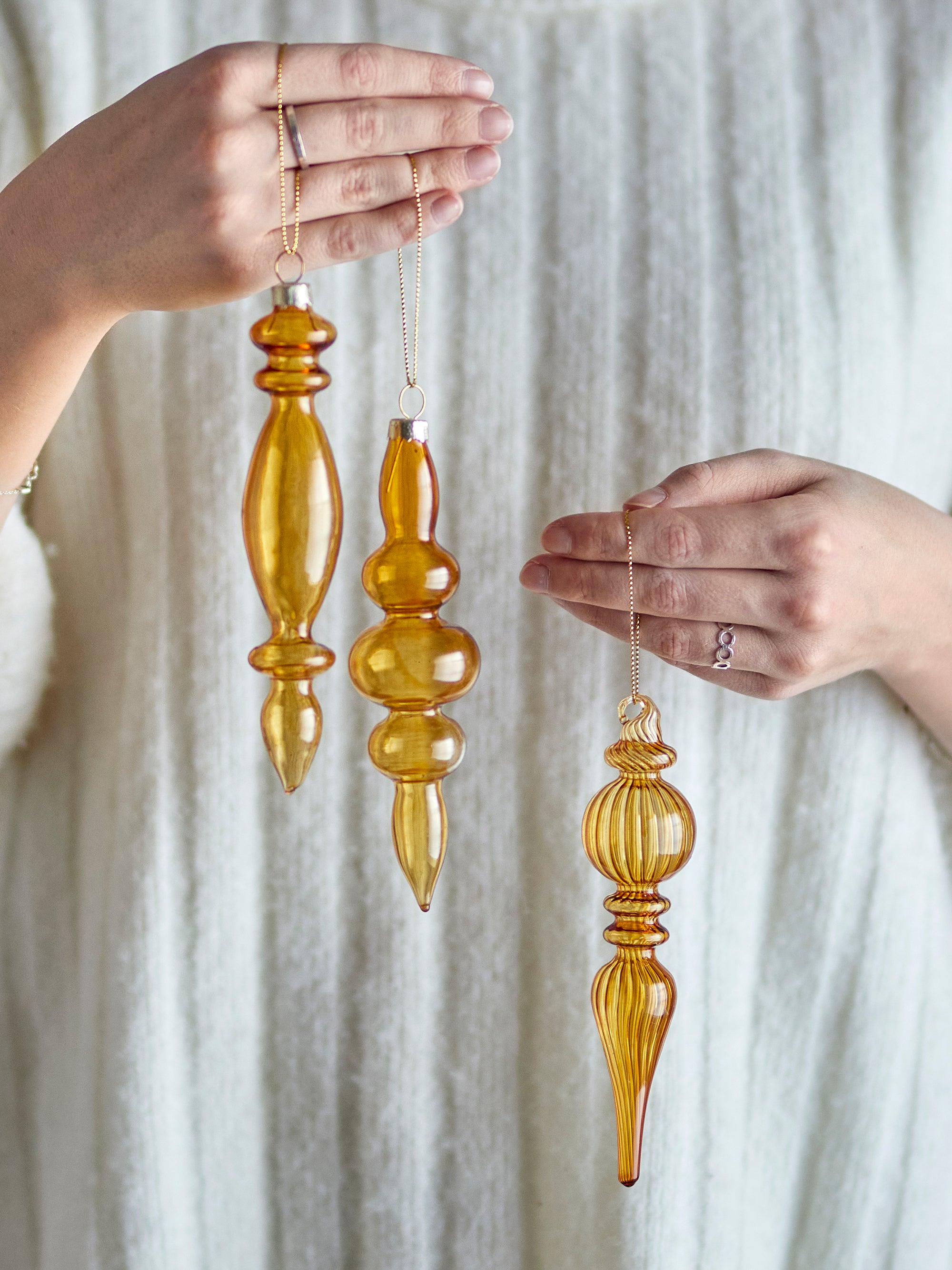 Bloomingville Auralia Ornament, Guld, Glas