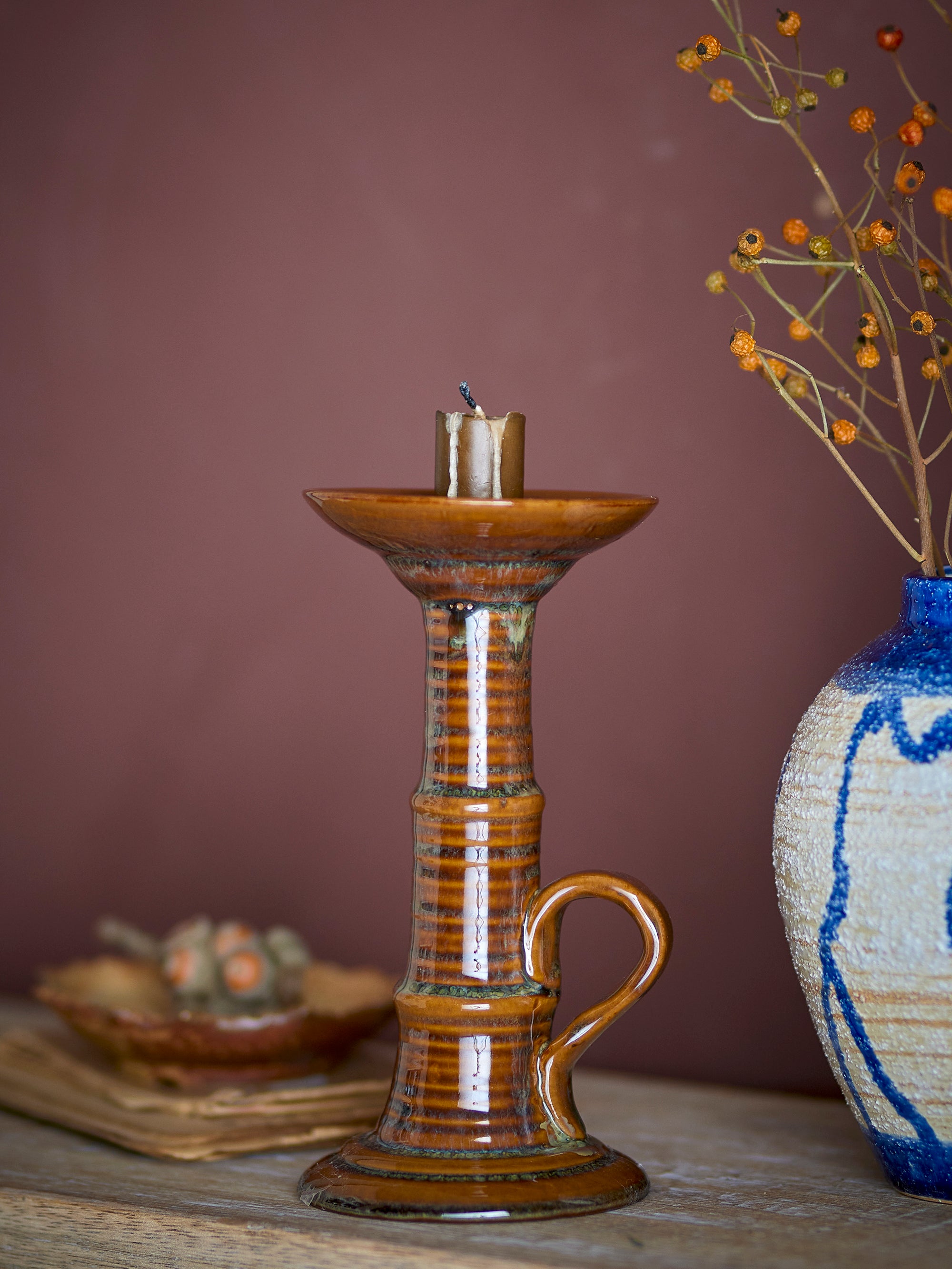 Creative Collection Rigby Ljuslykta, Brun, Stengods