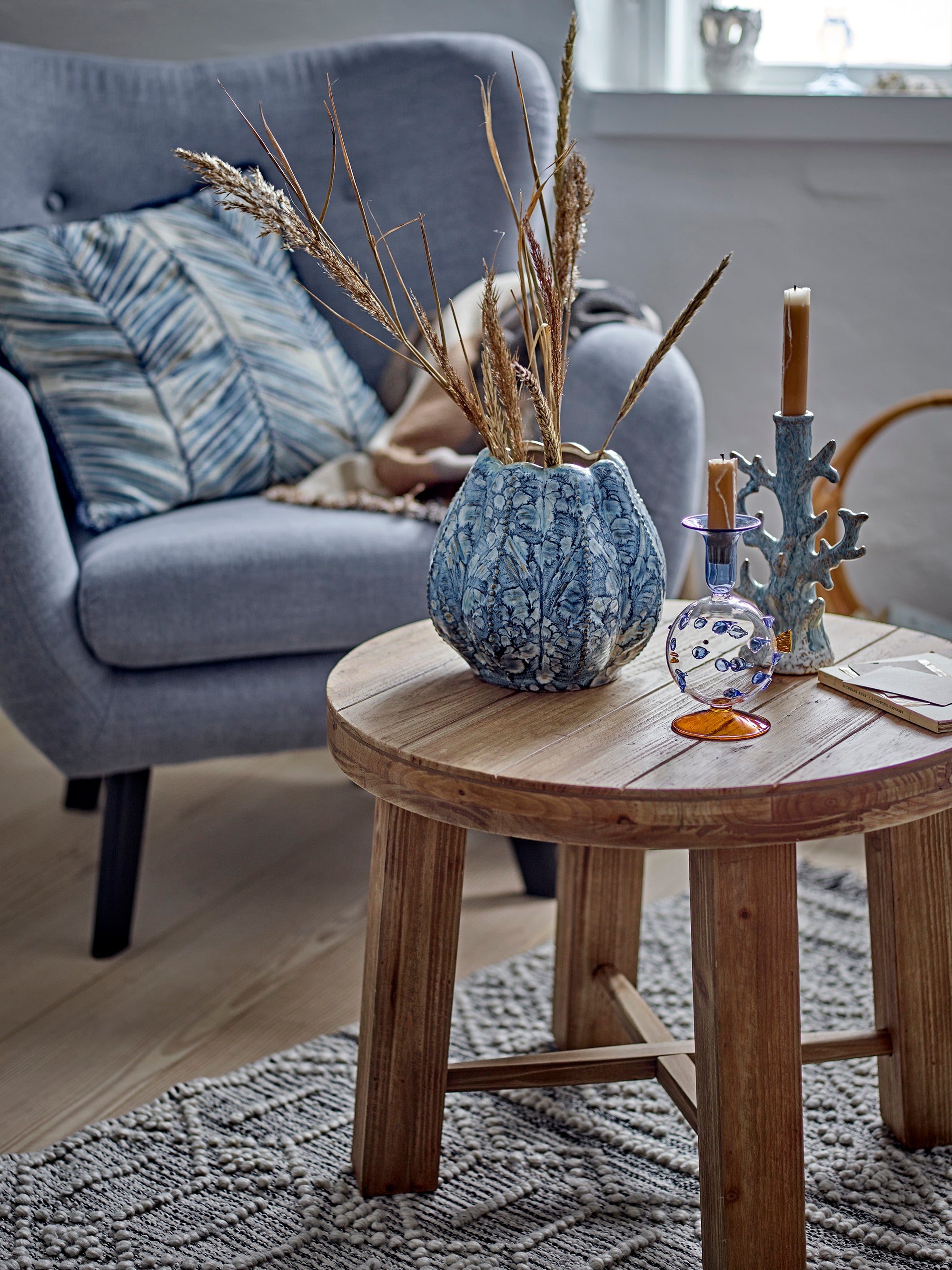 Creative Collection Hetty Vas, Blå, Stengods