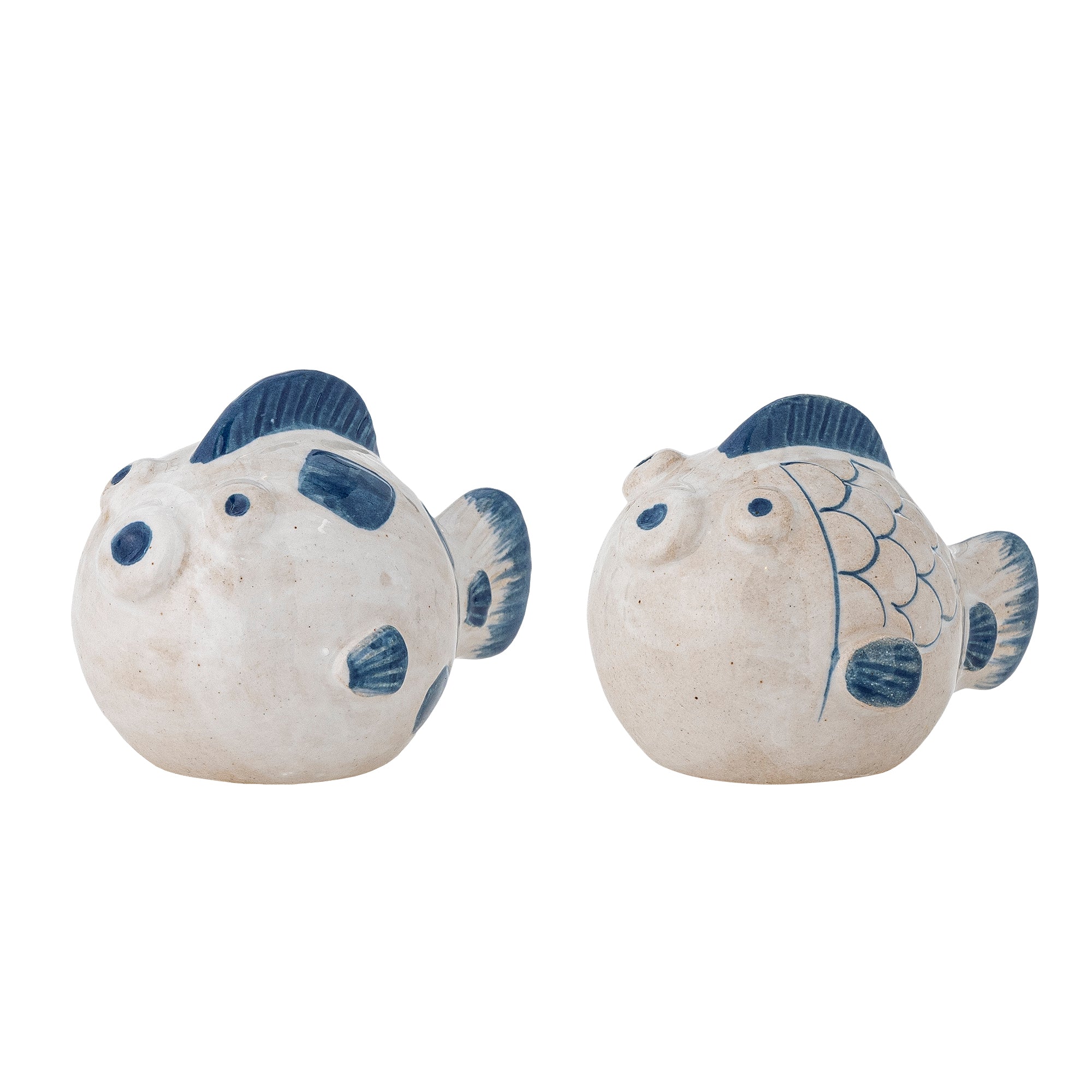 Bloomingville Fugu Salt- & Pepparströarset, Blå, Stengods