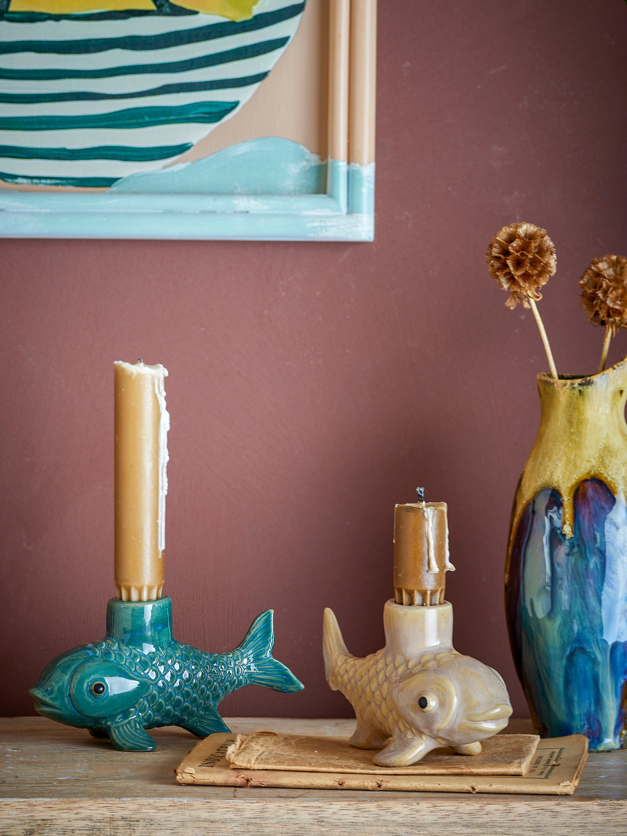 Creative Collection Burne Ljusstake, Multi, Stengods