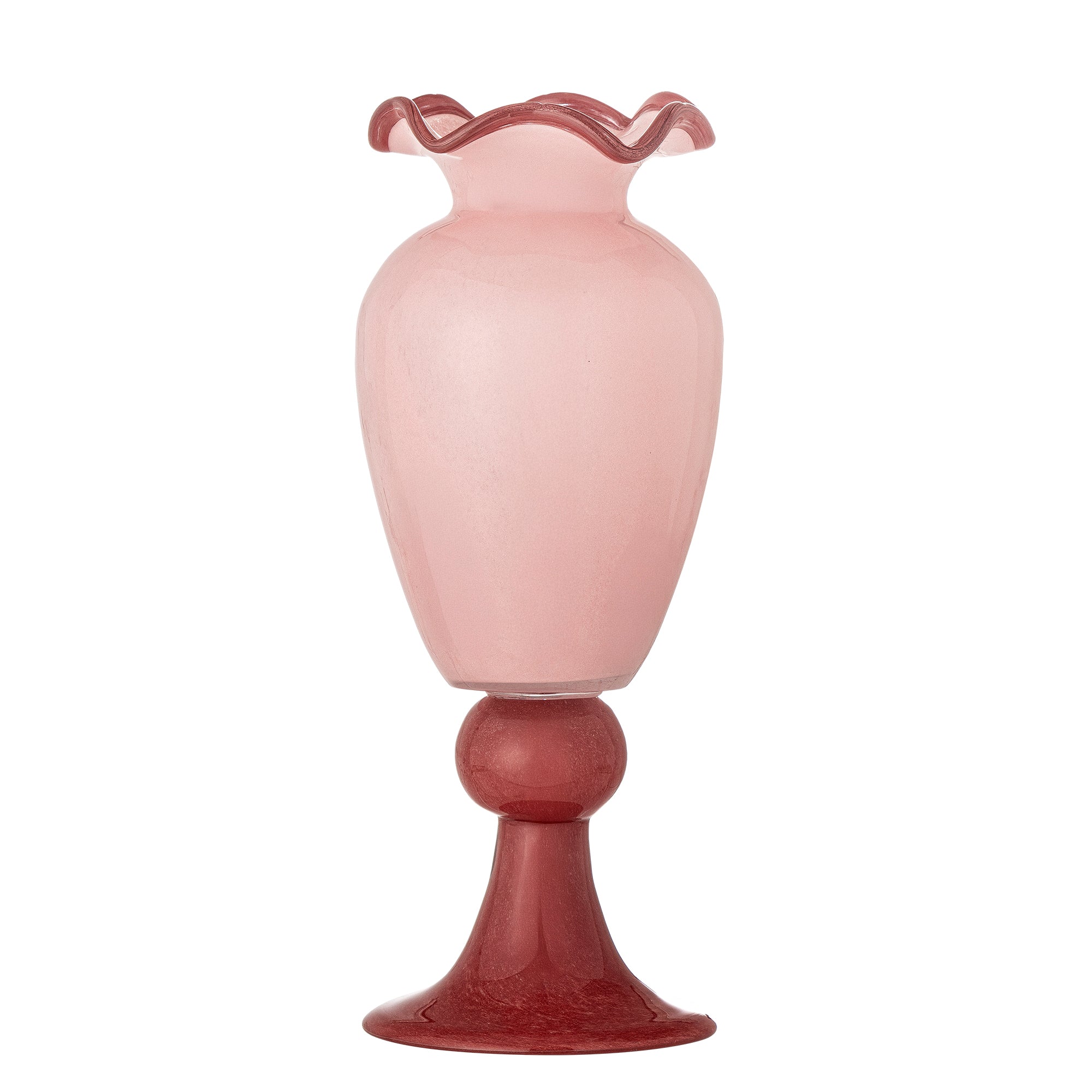 Bloomingville Frills Vas, Rosa, Glas