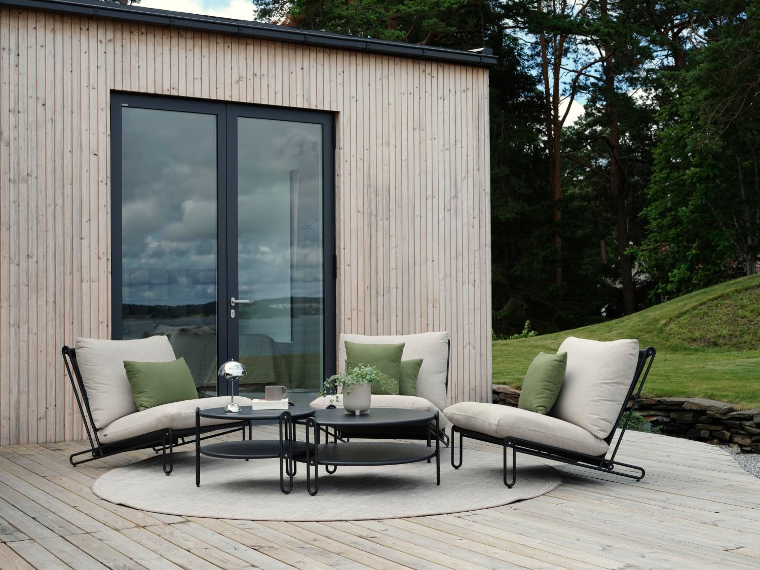 Brafab Blixt loungefåtölj Svart/Cley beige