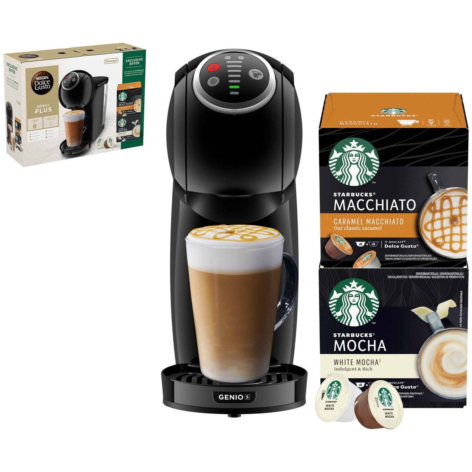 Delonghi EDG315.B STARBUCKS Genio S Plus Favorites bundle pack