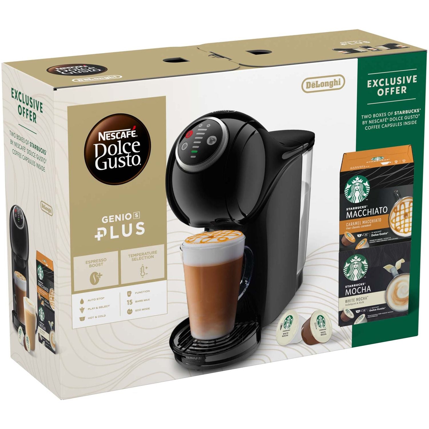 Delonghi EDG315.B STARBUCKS Genio S Plus Favorites bundle pack