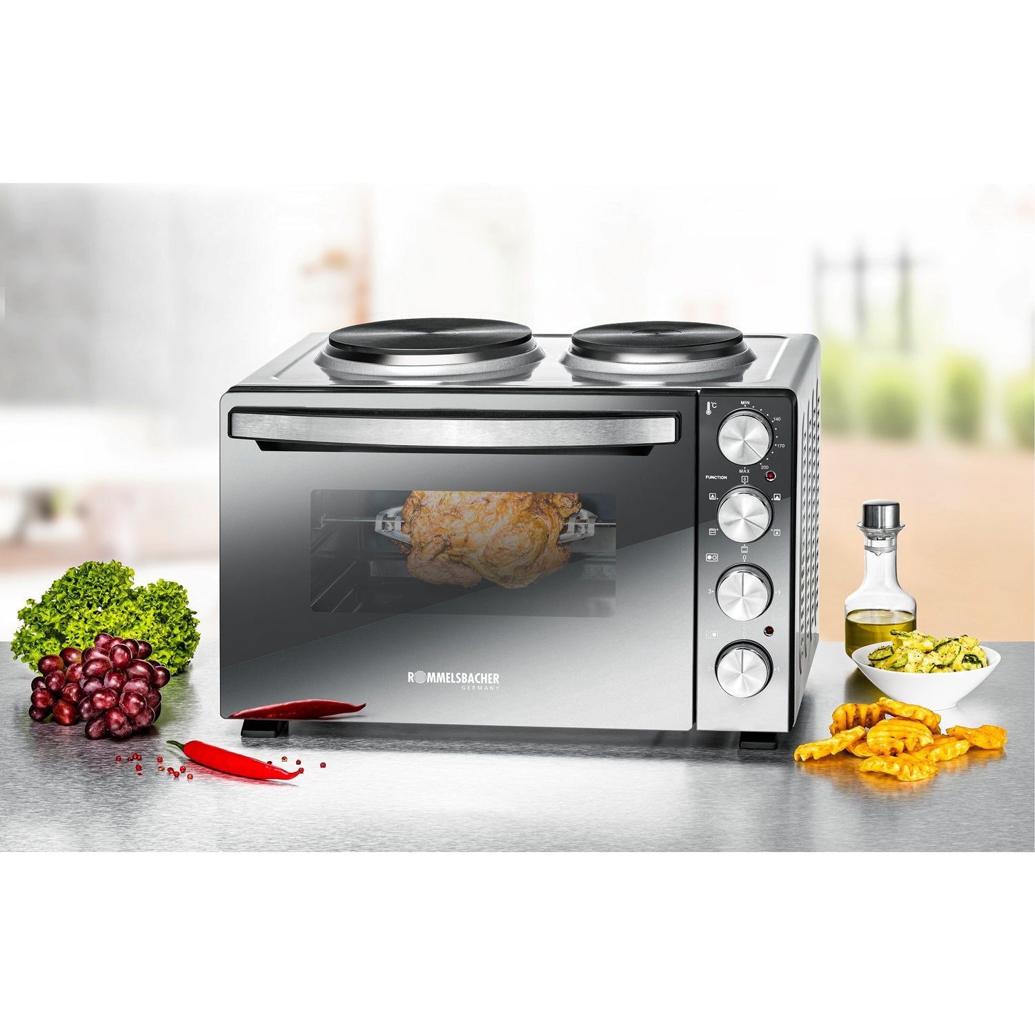 Rommelsbacher Bänkspis med plattor KM 3300 30L Spegelglas 3250W