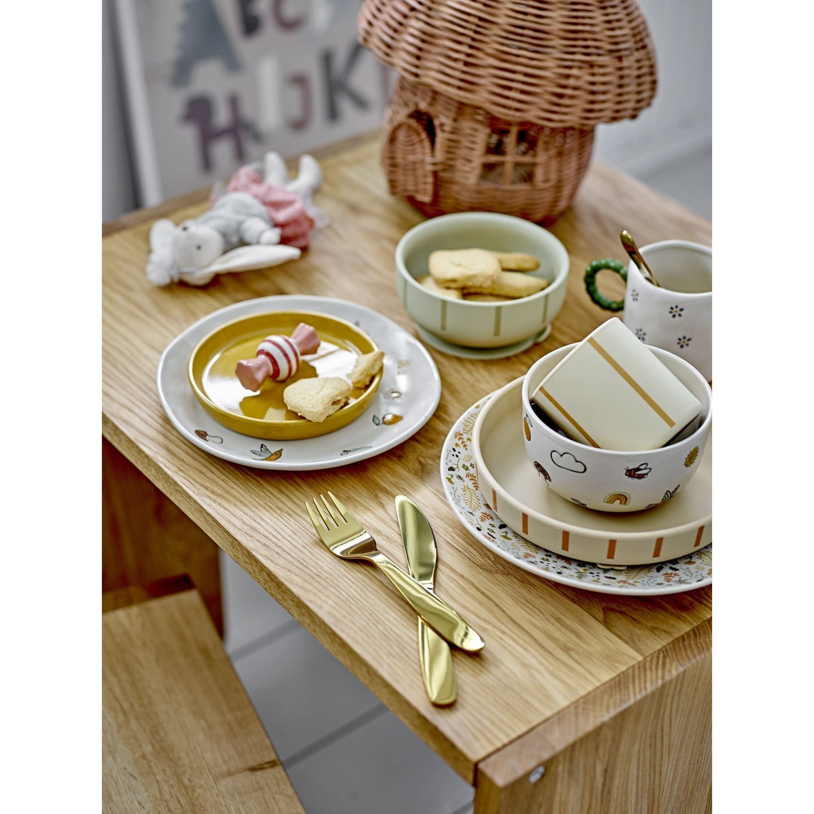 Bloomingville Mini Agnes-servis Vit Stengods