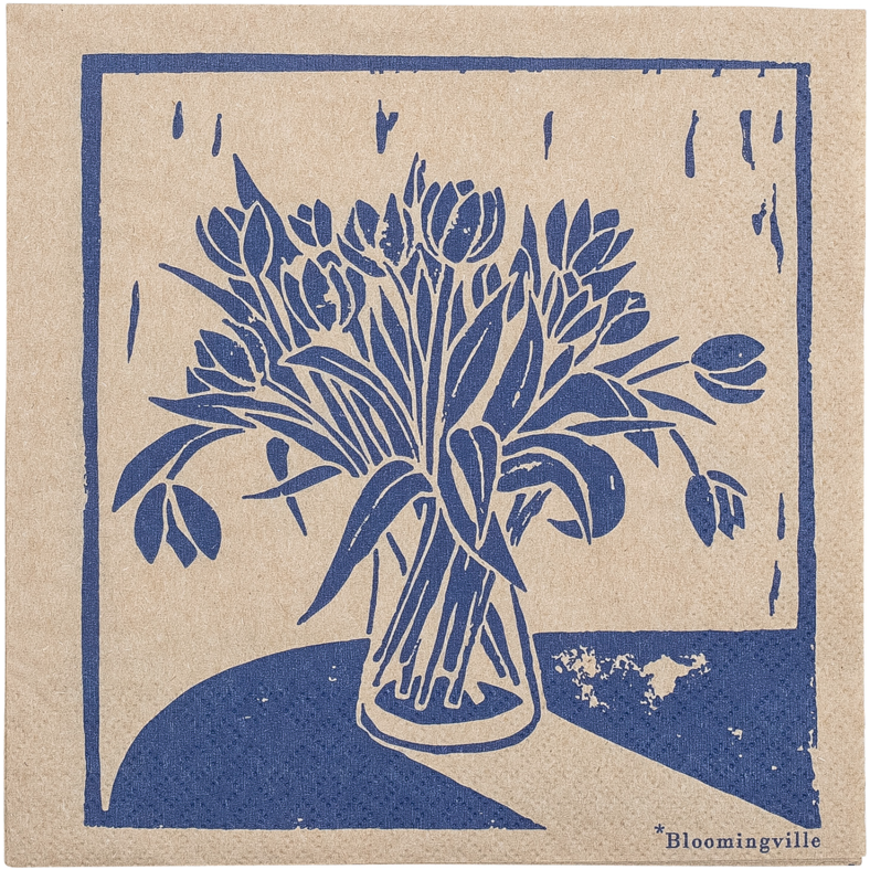 Bloomingville Tulips Servett Blå FSC® Återvunnet Papper 20 Pack