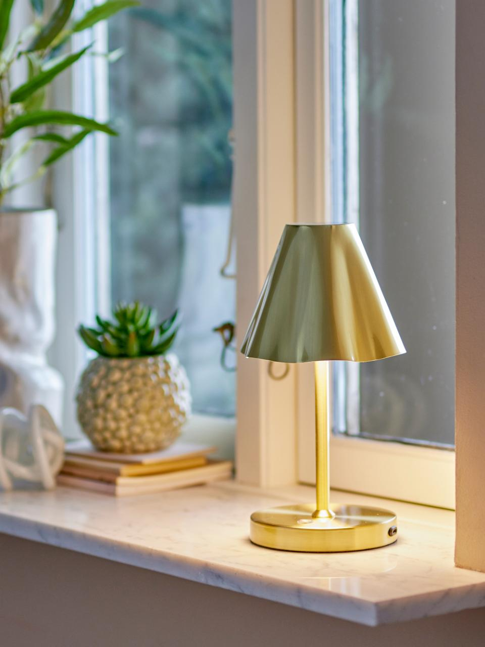 Bloomingville Lianna Bärbar Lampa, Uppladdningsbar, Mässing, Metall