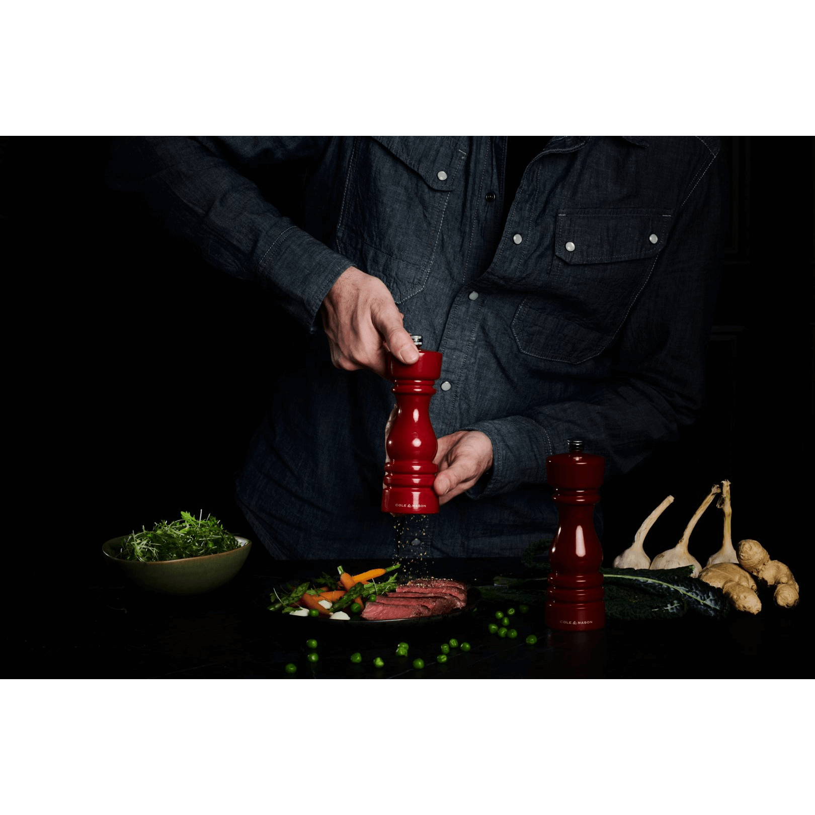 Cole & Mason London Salt- Och Pepparkvarnset Röd 18 cm