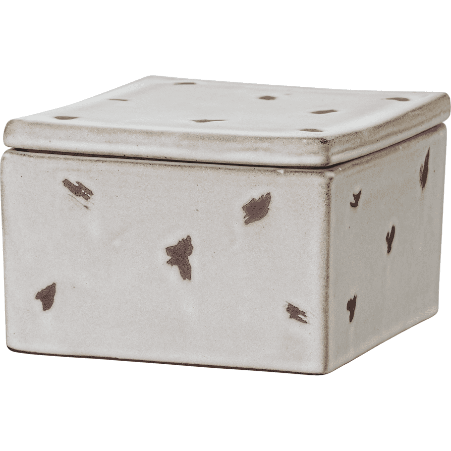 Bloomingville Aiza Burk Med Lock Vit Stengods 12x12 cm