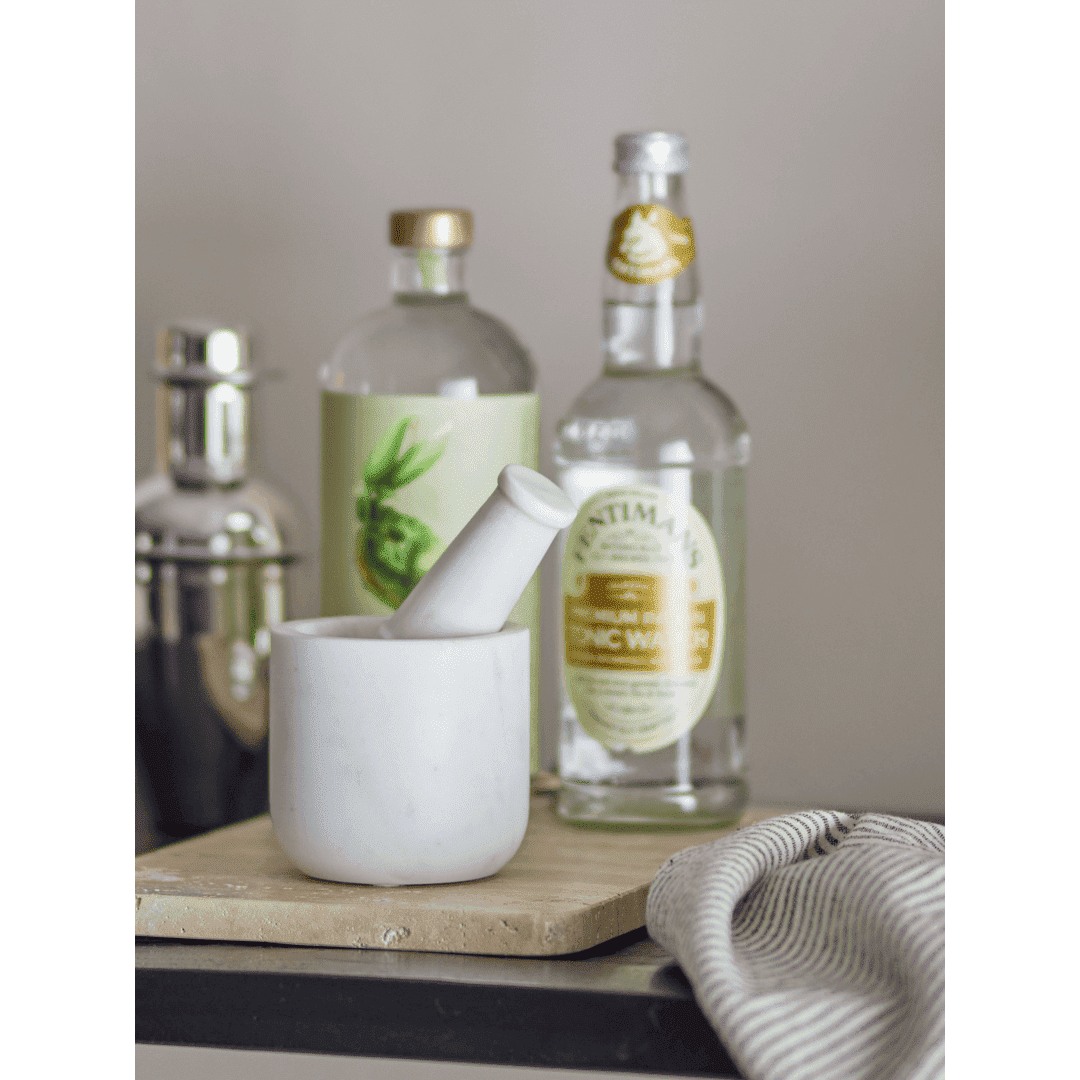 Bloomingville Misaki Mortel Och Mortelstöt Vit Marmor (SEP)