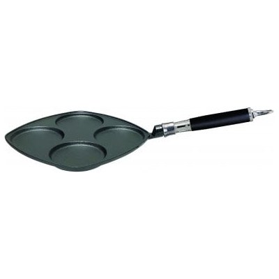 Ronneby Bruk Ägg- & Blinipanna 4 Urtag Comfort Line Rostfritt/Silikon 25x25